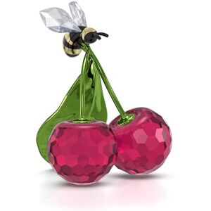 Swarovski Idyllia Bee and Cherry Figurine, Multicoloured Crystals with Lacquered Metal Accents, Part of the Idyllia Collection Swarovski Idyllia Bee and Cherry Figurine, Multicoloured Crystals with Lacquered Metal Accents, Part of the Idyllia Collection