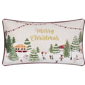 furn. Joy To All Feather Filled Cushion – Festive Velvet Embroidered Christmas City Pillow with Piped Trim (Snow/Berry 30x50cm) furn. Joy To All Feather Filled Cushion – Festive Velvet Embroidered Christmas City Pillow with Piped Trim (Snow/Berry 30x50cm)