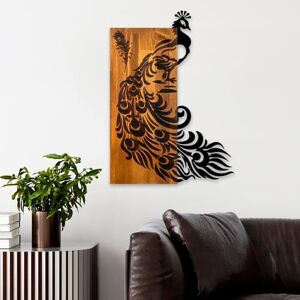 Wallity Elegant Decorative Wooden Wall Accessory, Walnut & Black, 47 x 65 x 3 cm, 100% Wood (3 cm) & Metal (1.5 mm), Unique Design for Stylish Home Decor Wallity Elegant Decorative Wooden Wall Accessory, Walnut & Black, 47 x 65 x 3 cm, 100% Wood (3 cm) & Metal (1.5 mm), Unique Design for Stylish Home Decor