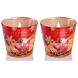 Dekohelden24 Scented Candle/Lantern Glass 2 Compartments Assorted/Fragrance Cinammon Baked Apple with Orange and Spices 8 x 8 x 8 cm Each Candle 115 g Ochre 8 cm Dekohelden24 Scented Candle/Lantern Glass 2 Compartments Assorted/Fragrance Cinammon Baked Apple with Orange and Spices 8 x 8 x 8 cm Each Candle 115 g Ochre 8 cm