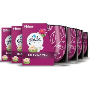 Glade Jar Candle, Scented Candle Infused with Essential Oils, Made without Palm oil, Up to 25 Hour Burn Time, Relaxing Zen, Pack of 6 (6x108g) Glade Jar Candle, Scented Candle Infused with Essential Oils, Made without Palm oil, Up to 25 Hour Burn Time, Relaxing Zen, Pack of 6 (6x108g)