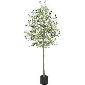 Alyvisun Faux Tree with Lifelike Olive Leaves & Stable Cement Weight Thickened Bottom Base, Green, 150cm Alyvisun Faux Tree with Lifelike Olive Leaves & Stable Cement Weight Thickened Bottom Base, Green, 150cm