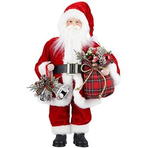AGM Christmas Santa Ornaments, 17inch Standing Christmas Santa Clause Statue with Decors On, Christmas Table Top Figurine Indoor Decorations, Red AGM Christmas Santa Ornaments, 17inch Standing Christmas Santa Clause Statue with Decors On, Christmas Table Top Figurine Indoor Decorations, Red