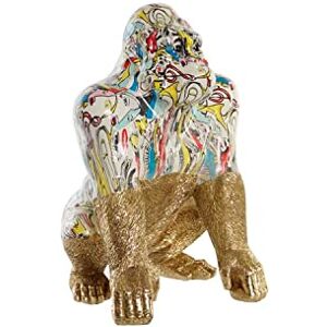 DKD Home Decor Decorative Figure 28.5 x 26.5 x 41 cm Golden Multicolor Gorilla DKD Home Decor Decorative Figure 28.5 x 26.5 x 41 cm Golden Multicolor Gorilla