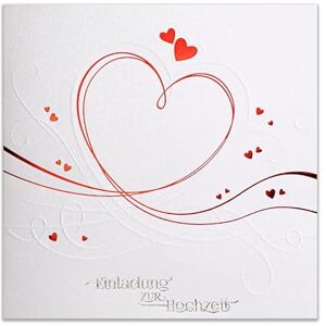 Art Nuvo ZAP_DE_07 WEDDING INVITATIONS SET OF 20 135x135mm WITH PRINTABLE INSERTS AND ENVELOPES FOR WEDDING RED FOIL PRESSED PATTERN ON METALLIC PAPER Art Nuvo ZAP_DE_07 WEDDING INVITATIONS SET OF 20 135x135mm WITH PRINTABLE INSERTS AND ENVELOPES FOR WEDDING RED FOIL PRESSED PATTERN ON METALLIC PAPER