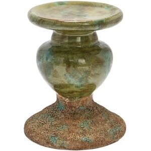 Creative Labs Two Tone Distressed Green Terracotta Sculpture Candle Holder Creative Labs Two Tone Distressed Green Terracotta Sculpture Candle Holder