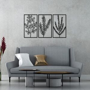 Hanah Home Stylish Black Decorative Metal Wall Accessory (3 Pieces), 40 x 70 cm, 100% Metal, 1.5 mm Thick, Perfect for Modern Home Decor & Art Display Hanah Home Stylish Black Decorative Metal Wall Accessory (3 Pieces), 40 x 70 cm, 100% Metal, 1.5 mm Thick, Perfect for Modern Home Decor & Art Display