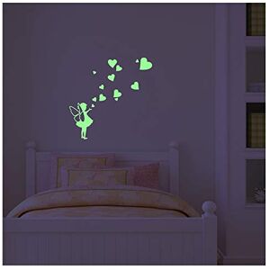Ambiance Sticker Glow in The Dark Wall Sticker Fairy with Floating Hearts 25 x 20cm Ambiance Sticker Glow in The Dark Wall Sticker Fairy with Floating Hearts 25 x 20cm