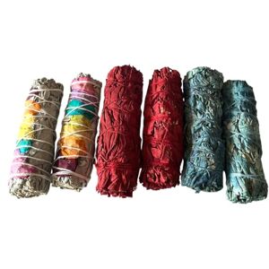 VIE 2x Chakra Petals White Sage 4" Smudge Sticks, 2x Dragon's Blood White Sage 4" Smudge Sticks, 2x Nag Champa White Sage 4" Smudge Sticks VIE 2x Chakra Petals White Sage 4" Smudge Sticks, 2x Dragon's Blood White Sage 4" Smudge Sticks, 2x Nag Champa White Sage 4" Smudge Sticks