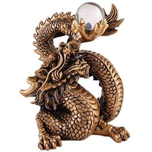 lachineuse Large Chinese Dragon Figurine Feng Shui Dragon Statue 15 x 12 x 9.5 cm Symbol of Protection & Happiness Asian Chinese Decoration for Office, Home Gold Colour lachineuse Large Chinese Dragon Figurine Feng Shui Dragon Statue 15 x 12 x 9.5 cm Symbol of Protection & Happiness Asian Chinese Decoration for Office, Home Gold Colour