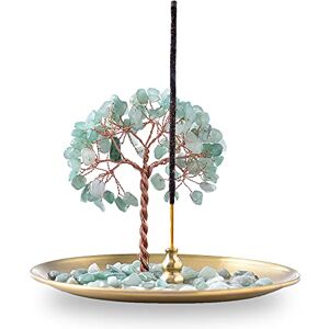 AMEQUOISE Incense Holder for Sticks, Healing Crystal Stone Money Tree Incense Burner, Ash Catcher for Yoga, Meditation and Home Decor (Green) AMEQUOISE Incense Holder for Sticks, Healing Crystal Stone Money Tree Incense Burner, Ash Catcher for Yoga, Meditation and Home Decor (Green)