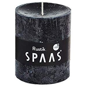 Spaas 8 Rustic Unscented Pillar Candles 68/80 mm, 30 Hours, Black Spaas 8 Rustic Unscented Pillar Candles 68/80 mm, 30 Hours, Black