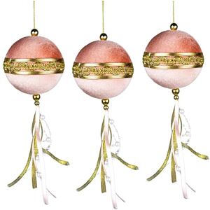SHATCHI 3Pcs Light Pink Ball Baubles Decorations 9cm Christmas Tree Hanging Decorations Festive Decorative Ornaments Fairy Tale Themed Xmas Tree Pendant, Bauble SHATCHI 3Pcs Light Pink Ball Baubles Decorations 9cm Christmas Tree Hanging Decorations Festive Decorative Ornaments Fairy Tale Themed Xmas Tree Pendant, Bauble