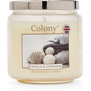 Wax Lyrical , Colony Vanilla & Cashmere Medium Candle Jar, Burn Time of Up to 75 Hours, White Wax Lyrical , Colony Vanilla & Cashmere Medium Candle Jar, Burn Time of Up to 75 Hours, White