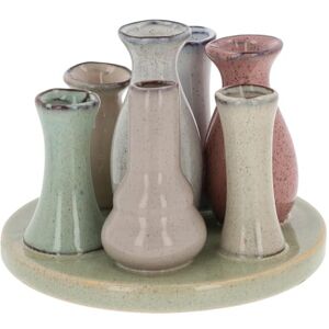 Shudehill Giftware Petite Pottery Pastel Tones Mini Collection of Vases Great for Single Flowers, Dried Arrangements and More (7 Stem) Shudehill Giftware Petite Pottery Pastel Tones Mini Collection of Vases Great for Single Flowers, Dried Arrangements and More (7 Stem)