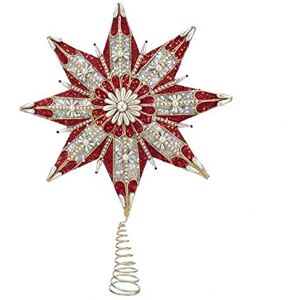 Kurt S. Adler Kurt Adler 16.5-Inch 8-Point Ruby and Platinum Star Treetop Kurt S. Adler Kurt Adler 16.5-Inch 8-Point Ruby and Platinum Star Treetop