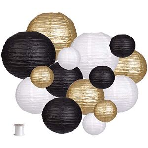 zilue Paper Lanterns Decorative, Party Supplies for Wedding Graduation Anniversary Birthday Party Decorations Black/Gold/White 15pcs zilue Paper Lanterns Decorative, Party Supplies for Wedding Graduation Anniversary Birthday Party Decorations Black/Gold/White 15pcs