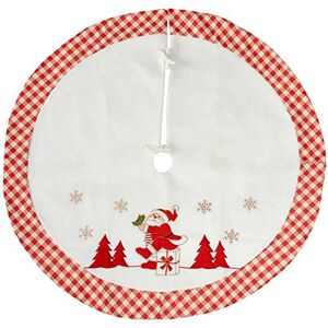 WeRChristmas Checked Santa Design Christmas Tree Skirt Decoration, 107 cm Red/White WeRChristmas Checked Santa Design Christmas Tree Skirt Decoration, 107 cm Red/White