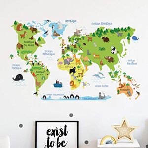 Ambiance Sticker Children's Stickers World Map Sticker – Children's Room Wall Decoration 60 x 95 cm Ambiance Sticker Children's Stickers World Map Sticker – Children's Room Wall Decoration 60 x 95 cm