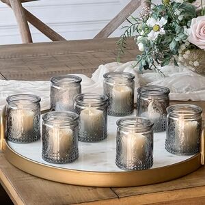 Kate Aspen 27090BK Vintage Glass Tealight & Votive Candle Holders Tea Light, Smoke Gray Kate Aspen 27090BK Vintage Glass Tealight & Votive Candle Holders Tea Light, Smoke Gray