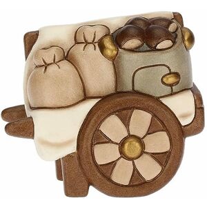 THUN Handcart with Chestnuts in Hand-Decorated Ceramic, Classic Nativity Line, Christmas Home Decorations, 8.5 x 5.5 x 7.3 cm h THUN Handcart with Chestnuts in Hand-Decorated Ceramic, Classic Nativity Line, Christmas Home Decorations, 8.5 x 5.5 x 7.3 cm h