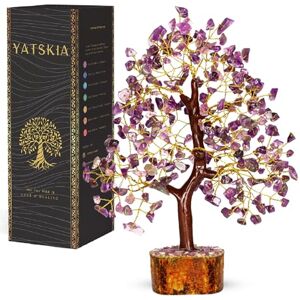 YATSKIA Amethyst Crystal Tree Bonsai, Balancing Tree for Positive Energy, Crystal Gifts for Women, Seven Chakra Healing Stones YATSKIA Amethyst Crystal Tree Bonsai, Balancing Tree for Positive Energy, Crystal Gifts for Women, Seven Chakra Healing Stones