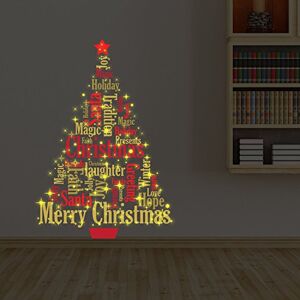 Wallflexi Christmas Decorations Wall Stickers " Magic Glow in Dark English Quotes Christmas Tree " Wall Murals Decals living Room Children Nursery School Restaurant Cafe Hotel Home Office Décor, multicolour Wallflexi Christmas Decorations Wall Stickers " Magic Glow in Dark English Quotes Christmas Tree " Wall Murals Decals living Room Children Nursery School Restaurant Cafe Hotel Home Office Décor, multicolour