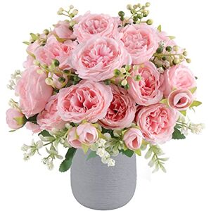 Pusuny Artificial Peonies Silk Flowers, Faux Peony Bouquet 4 Bundles Florals Arrangements for Farmhouse Home Boho Wedding Table Centerpiece, Fake Plastic Flower Bulk for Vase Decoration (Light Pink) Pusuny Artificial Peonies Silk Flowers, Faux Peony Bouquet 4 Bundles Florals Arrangements for Farmhouse Home Boho Wedding Table Centerpiece, Fake Plastic Flower Bulk for Vase Decoration (Light Pink)
