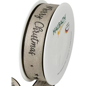 Halbach Seidenbänder Premium Linen Christmas Gift Ribbon, Width 25 mm, Length 15 m, Christmas Ribbons with Wire for Gifts and Christmas Tree, Made in Germany, Colour: Natural/Black Halbach Seidenbänder Premium Linen Christmas Gift Ribbon, Width 25 mm, Length 15 m, Christmas Ribbons with Wire for Gifts and Christmas Tree, Made in Germany, Colour: Natural/Black