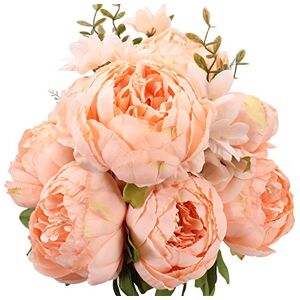 Duovlo Springs Flowers Artificial Silk Peony Bouquets Wedding Home Decoration,Pack of 1 (Spring Orange-Pink) Duovlo Springs Flowers Artificial Silk Peony Bouquets Wedding Home Decoration,Pack of 1 (Spring Orange-Pink)