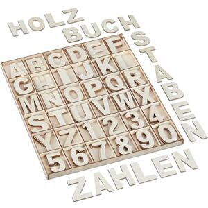Relaxdays Wooden Letter & Number Set, 144 Pieces, A-Z Alphabet, Digits 0-9, 5 cm Tall, Decoration, Classroom, Natural, Wood, 1.5 x 28.5 x 34.5 cm Relaxdays Wooden Letter & Number Set, 144 Pieces, A-Z Alphabet, Digits 0-9, 5 cm Tall, Decoration, Classroom, Natural, Wood, 1.5 x 28.5 x 34.5 cm