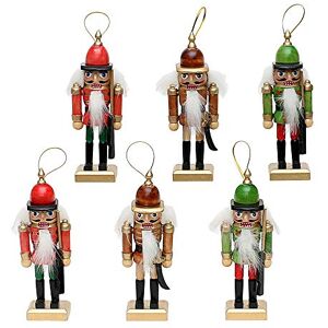 Dekohelden24 Beautiful Wooden Tree Decorations Set of 6 Nutcrackers Approx 12.5cm Dekohelden24 Beautiful Wooden Tree Decorations Set of 6 Nutcrackers Approx 12.5cm