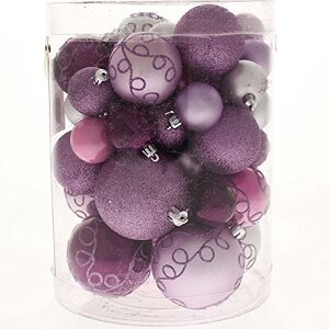 WeRChristmas Shatterproof Deluxe Christmas Tree Baubles,Plastic, 50-Piece Purple/Pink/Silver WeRChristmas Shatterproof Deluxe Christmas Tree Baubles,Plastic, 50-Piece Purple/Pink/Silver