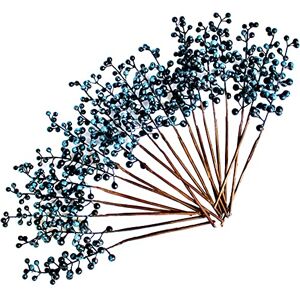 OrgMemory Artificial Berry, Fake Burgundy Berry, (20 pcs, 12" Each), Artificial Berries Stems for Xmas Tree Wreath Decorations Home Decor (Blue) OrgMemory Artificial Berry, Fake Burgundy Berry, (20 pcs, 12" Each), Artificial Berries Stems for Xmas Tree Wreath Decorations Home Decor (Blue)