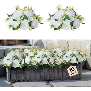 VEVOR Flower Balls Arrangement Bouquet 10 PCS, 9.5-Inch Diameter Artificial Flower Balls Wedding Rose Centerpieces, Faux Flowers Arrangements for Wedding Centerpiece Home Table Decorations, White VEVOR Flower Balls Arrangement Bouquet 10 PCS, 9.5-Inch Diameter Artificial Flower Balls Wedding Rose Centerpieces, Faux Flowers Arrangements for Wedding Centerpiece Home Table Decorations, White