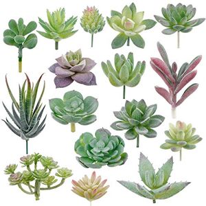 Augshy Artificial Succulents, 16 Pack Fake Succulents Plants Artificial Small Fake Plants Faux Succulents Unpotted for Lotus Landscape Decorative Garden Arrangement Decor,Green Augshy Artificial Succulents, 16 Pack Fake Succulents Plants Artificial Small Fake Plants Faux Succulents Unpotted for Lotus Landscape Decorative Garden Arrangement Decor,Green