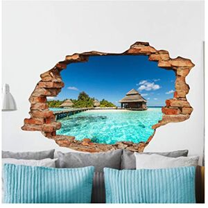 Ambiance Sticker Sticker 3D Effect Wall Decal Tropical Island – Wall Paper Decoration Optical Illusion Room and Living Room 60 x 90 cm Ambiance Sticker Sticker 3D Effect Wall Decal Tropical Island – Wall Paper Decoration Optical Illusion Room and Living Room 60 x 90 cm