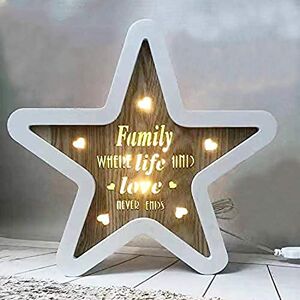 SHATCHI Wooden LED Light Up Table Frame Love Plaque Standing Christmas Office Desktop Decorations – Home/Moon/Star/Heart/Butterfly, wood, White & Brown SHATCHI Wooden LED Light Up Table Frame Love Plaque Standing Christmas Office Desktop Decorations – Home/Moon/Star/Heart/Butterfly, wood, White & Brown