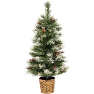 WeRChristmas Scandinavian Blue Spruce Christmas Tree with Pine Cones and Berries in a Gold Resin Pot, 3 feet Green WeRChristmas Scandinavian Blue Spruce Christmas Tree with Pine Cones and Berries in a Gold Resin Pot, 3 feet Green