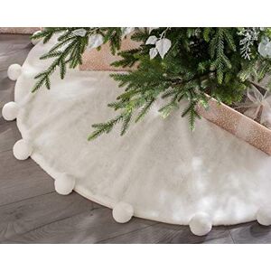 WeRChristmas Pompom Fur Christmas Tree Skirt, Cream, 48 inches WeRChristmas Pompom Fur Christmas Tree Skirt, Cream, 48 inches