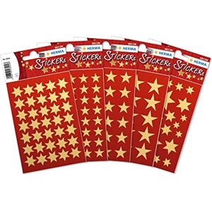 HERMA 423 Christmas Gold Star Stickers for Card Making, Crafts, Envelopes and Xmas Decorations, Self Adhesive Labels for Kids and Children HERMA 423 Christmas Gold Star Stickers for Card Making, Crafts, Envelopes and Xmas Decorations, Self Adhesive Labels for Kids and Children