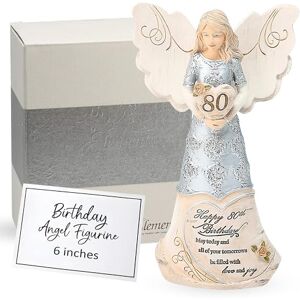 Pavilion Gift Company 80th Birthday 6" Angel Holding a Heart, Beige Pavilion Gift Company 80th Birthday 6" Angel Holding a Heart, Beige