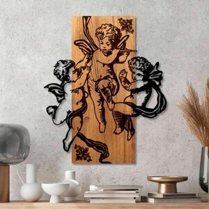 Wallity Elegant Decorative Wooden Wall Accessory, Walnut & Black, 49 x 58 x 3 cm, 50% Wood (3 cm) & 50% Metal (1.5 cm), Unique Design for Stylish Home Decor Wallity Elegant Decorative Wooden Wall Accessory, Walnut & Black, 49 x 58 x 3 cm, 50% Wood (3 cm) & 50% Metal (1.5 cm), Unique Design for Stylish Home Decor