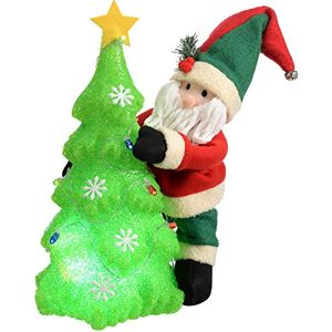 WeRChristmas Pre-Lit Santa Christmas Tree Decoration with Colour Changing LED Light 38 cm, Multi-Colour WeRChristmas Pre-Lit Santa Christmas Tree Decoration with Colour Changing LED Light 38 cm, Multi-Colour