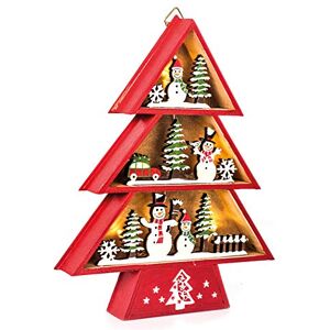 EUROCINSA Ref. 28303 House Pine Wall or Table, Wooden with Lights (without Batteries) with Christmas motifs Red and Green 19 x 24 cm 2pcs, One Size EUROCINSA Ref. 28303 House Pine Wall or Table, Wooden with Lights (without Batteries) with Christmas motifs Red and Green 19 x 24 cm 2pcs, One Size