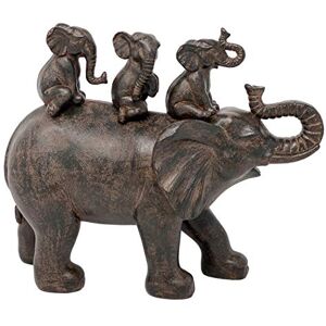 Nature's Mark 8" H 3 Baby Elephants Riding an Elephant Resin Statue Figurine Home Decorative Accent Decor (Brown) Nature's Mark 8" H 3 Baby Elephants Riding an Elephant Resin Statue Figurine Home Decorative Accent Decor (Brown)