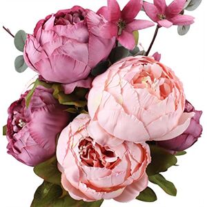 Duovlo Fake Flowers Vintage Artificial Peony Silk Flowers Wedding Home Decoration,Pack of 1 (New Sweetened Bean) Duovlo Fake Flowers Vintage Artificial Peony Silk Flowers Wedding Home Decoration,Pack of 1 (New Sweetened Bean)