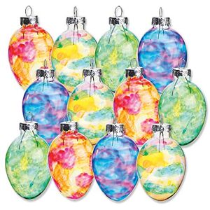 Lillian Vernon Stained Glass Easter Egg Ornaments Holiday Home Decor, Spring Themed Tree Decorations, 1 Inches x 2 Inches, 4 Colors, Set of 12 Lillian Vernon Stained Glass Easter Egg Ornaments Holiday Home Decor, Spring Themed Tree Decorations, 1 Inches x 2 Inches, 4 Colors, Set of 12