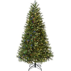 WeRChristmas Pre-lit Mixed Pine Natural Bark Function Christmas Tree, 700 Multi Dual LED Lights, Green, 9 feet/2.7 m WeRChristmas Pre-lit Mixed Pine Natural Bark Function Christmas Tree, 700 Multi Dual LED Lights, Green, 9 feet/2.7 m