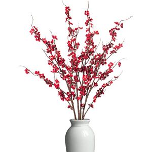 Ammyoo 4 PCS Artificial Plum Blossom Party Decorations Fake Cherry Flowers Faux Long Stems Wintersweets Silk Flowers Arrangement for Wedding Home Office Bedroom Decor(Red) Ammyoo 4 PCS Artificial Plum Blossom Party Decorations Fake Cherry Flowers Faux Long Stems Wintersweets Silk Flowers Arrangement for Wedding Home Office Bedroom Decor(Red)